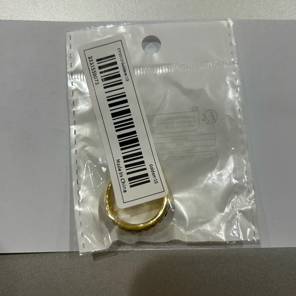 NWT- ElegantBand Ring Paved Rhinestone gold plated - Picture 5 of 7